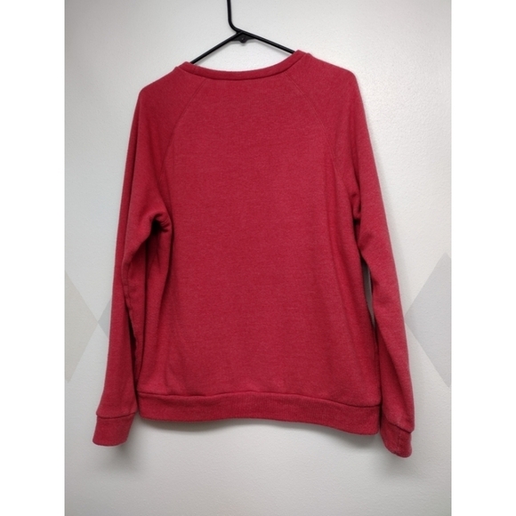 Easy Wear red distressed sweatshirt with ship/kraken sea scene - Picture 2 of 12